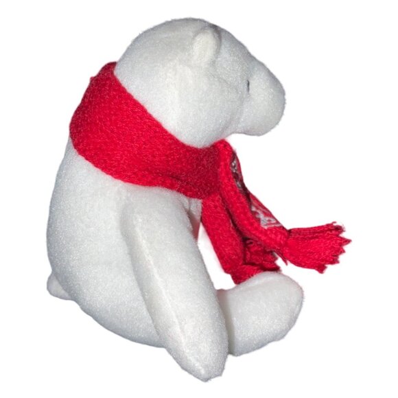 Coca-Cola Polar Bear Plush Toy With Red Scarf 2013 Summit Group Polyester For Ag - Picture 4 of 7
